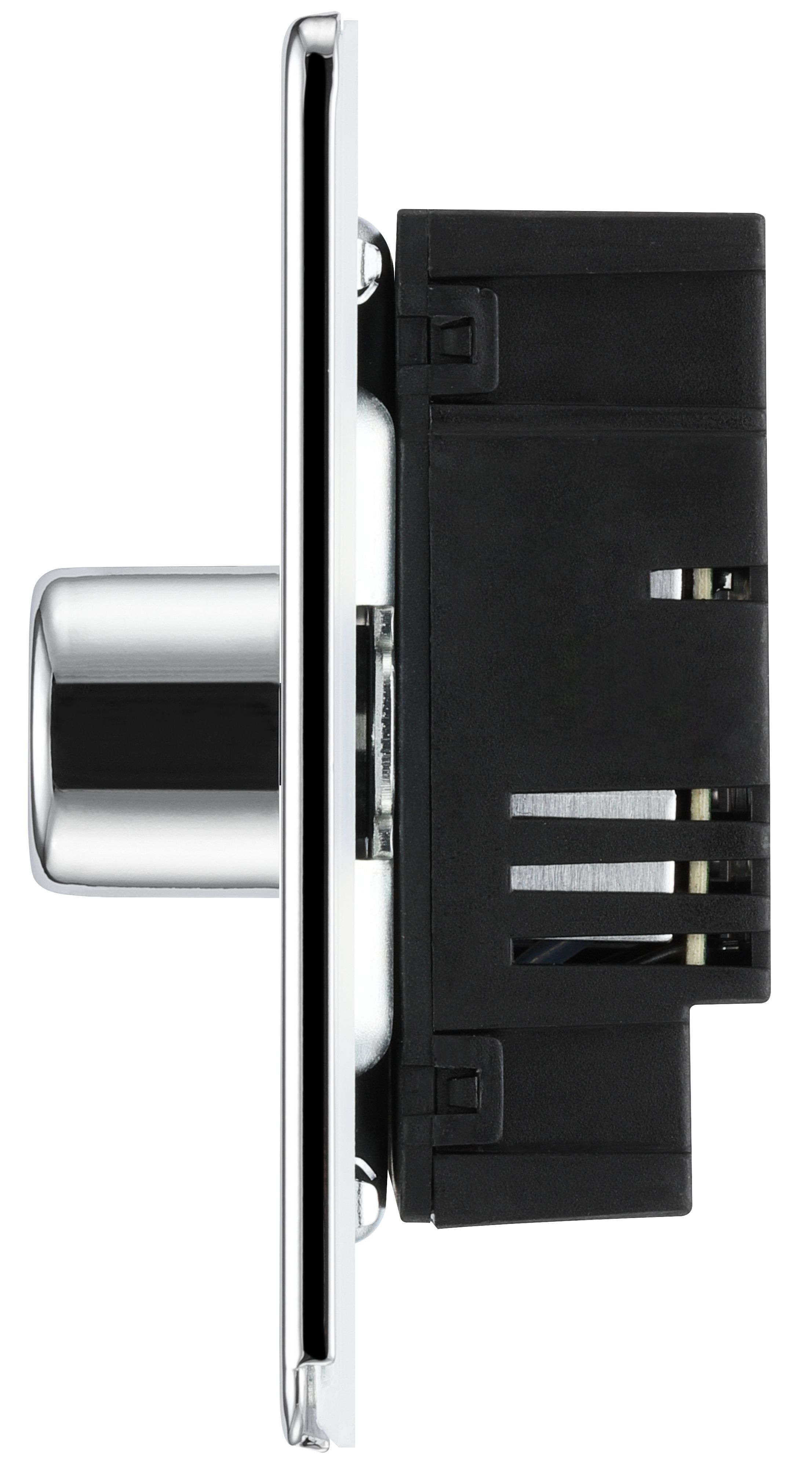 GoodHome Chrome profile Triple 2 way 400W Screwless Dimmer switch