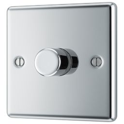 GoodHome Chrome Raised rounded profile Single 2 way 400W Dimmer switch