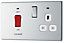GoodHome Chrome Screwless Cooker switch & socket with neon & White inserts