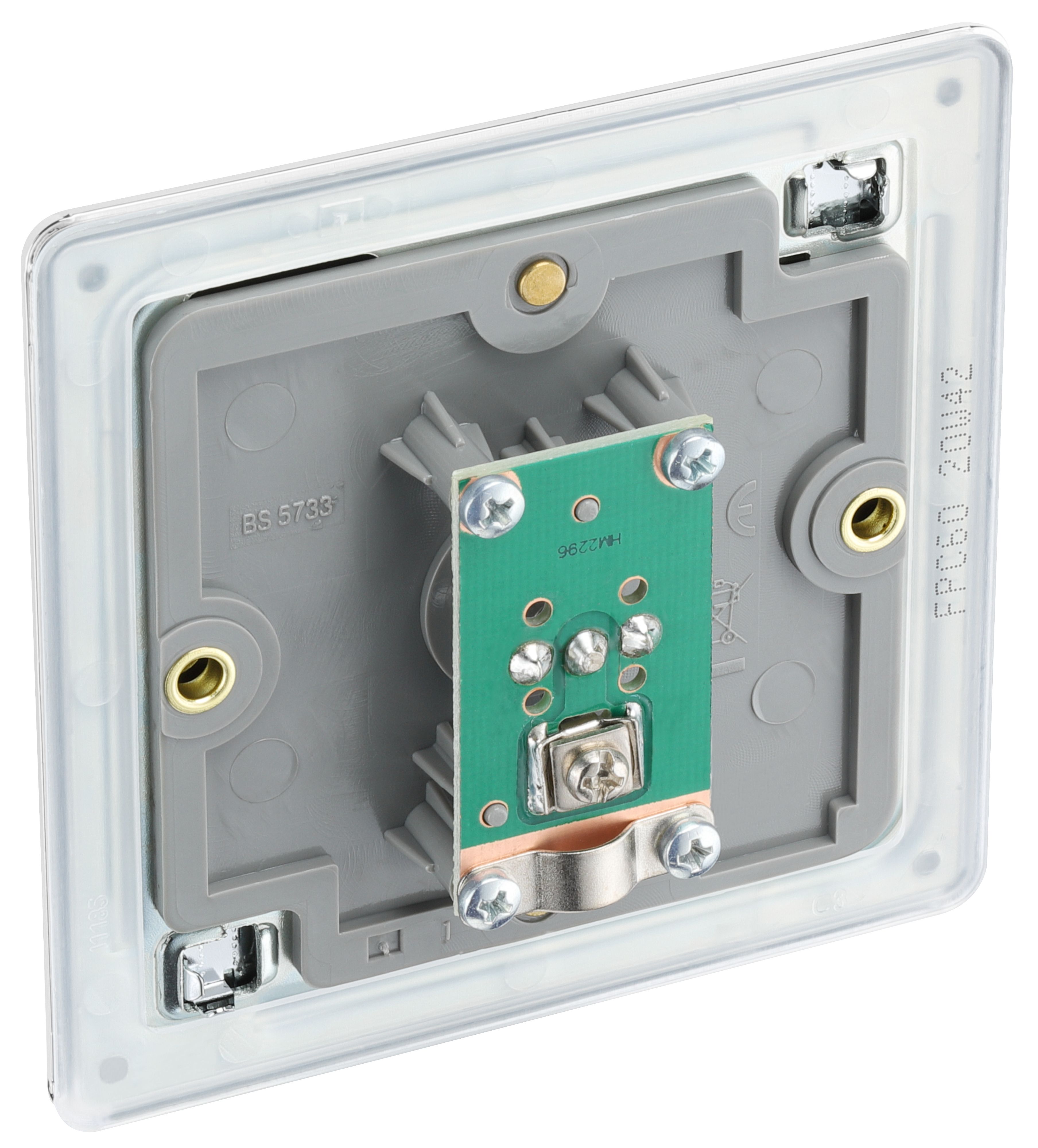 GoodHome Chrome Single Screwless TV socket