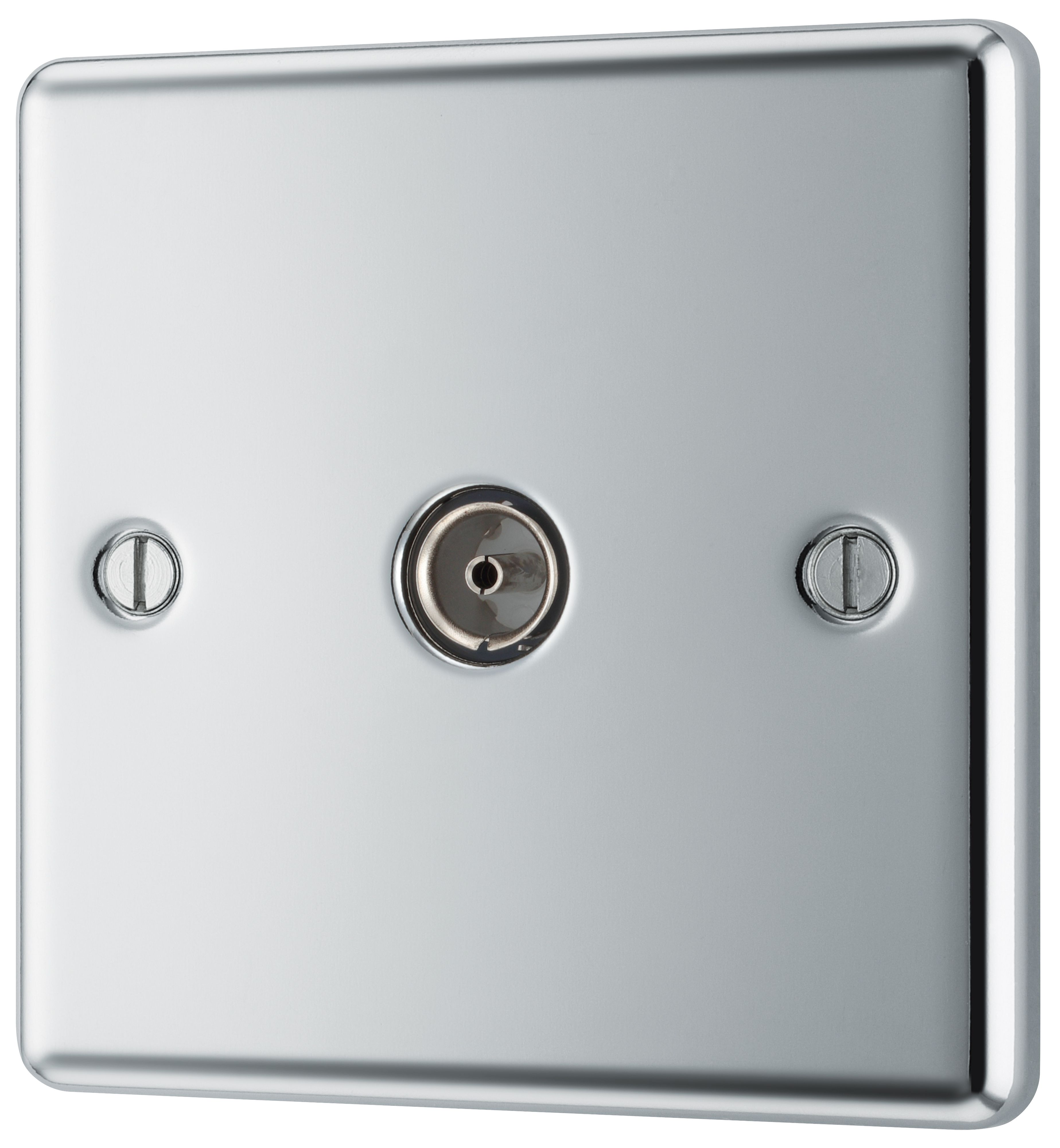 GoodHome Chrome Single TV socket