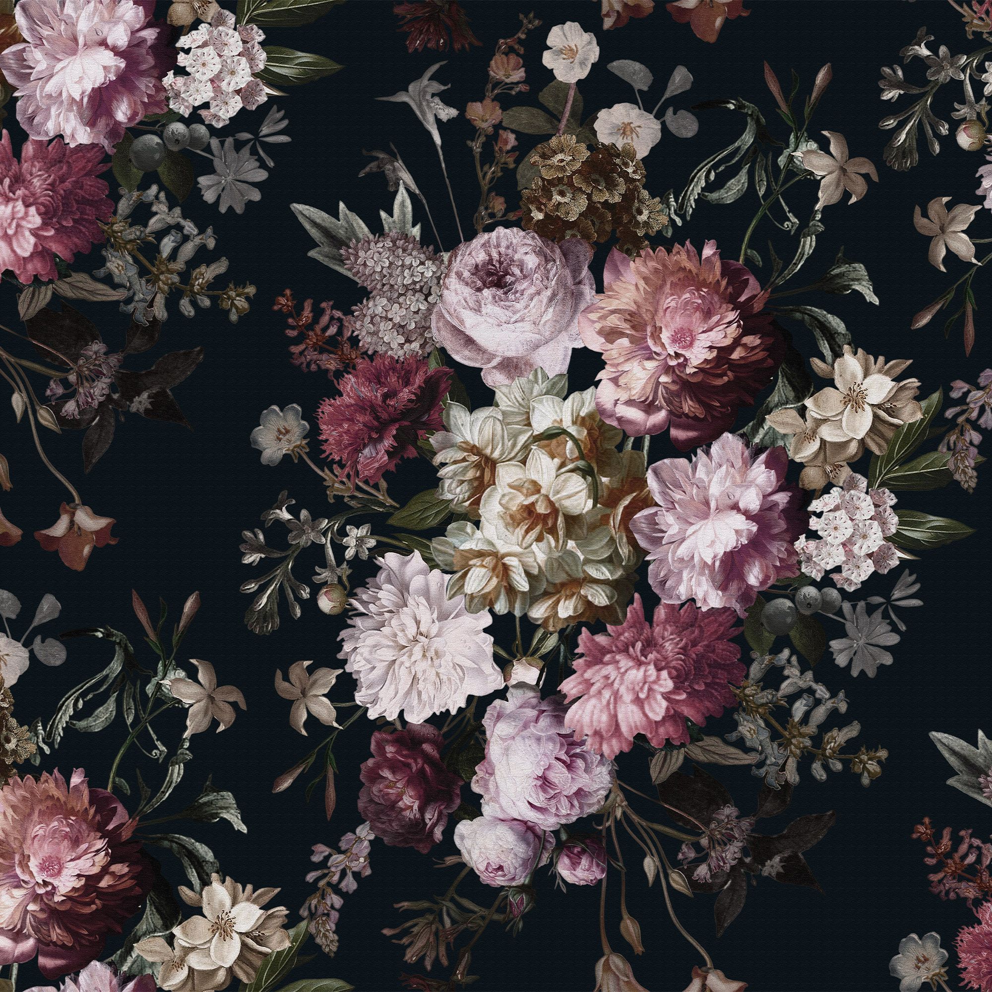 GoodHome Chryso Pink & black Floral Textured Wallpaper Sample