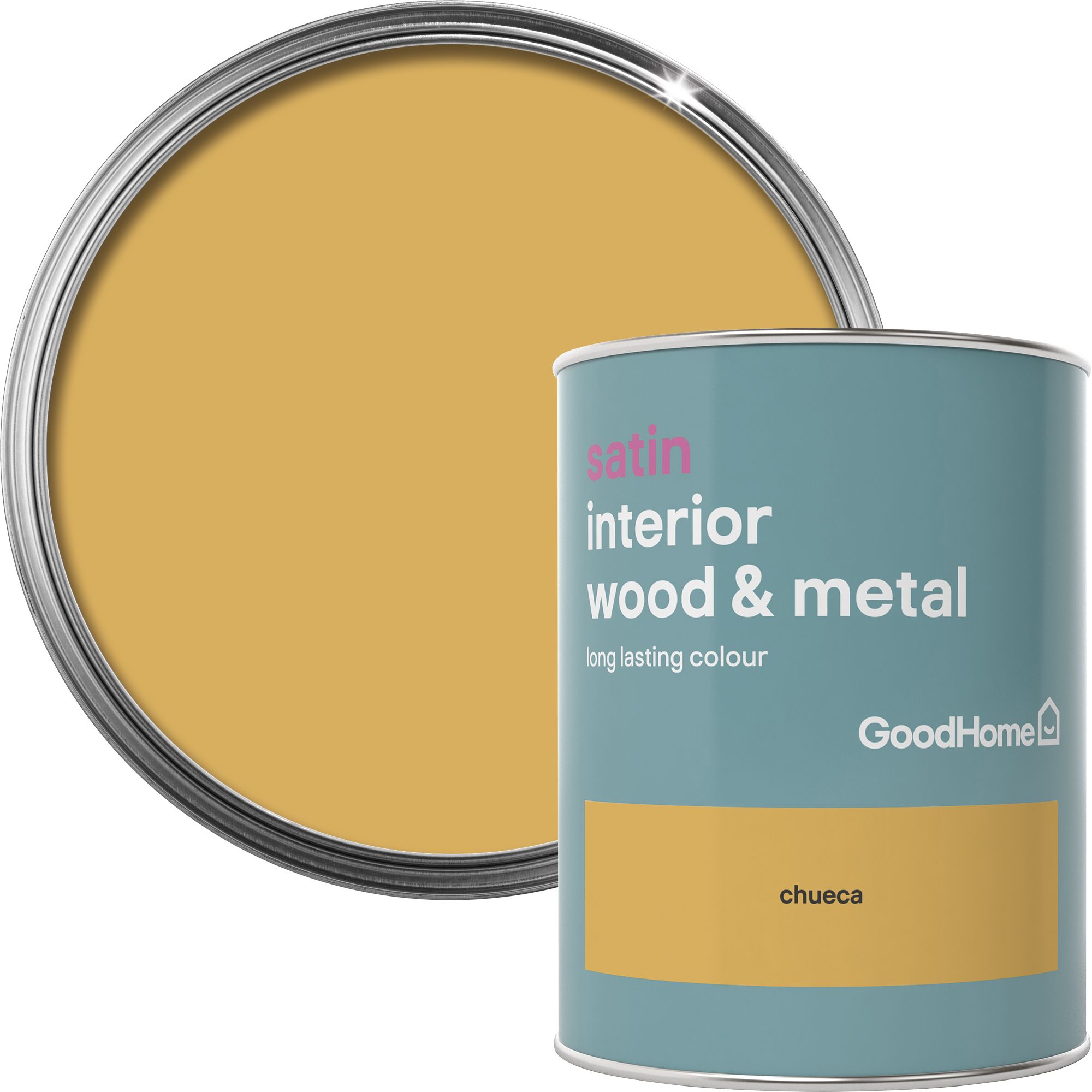 GoodHome Chueca Satin Metal & wood paint, 750ml