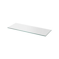 GoodHome Cicely 2 tier Transparent Non-magnetic Polyethylene (PE) & tempered glass Shelf (L)758.5mm, Pack of 2
