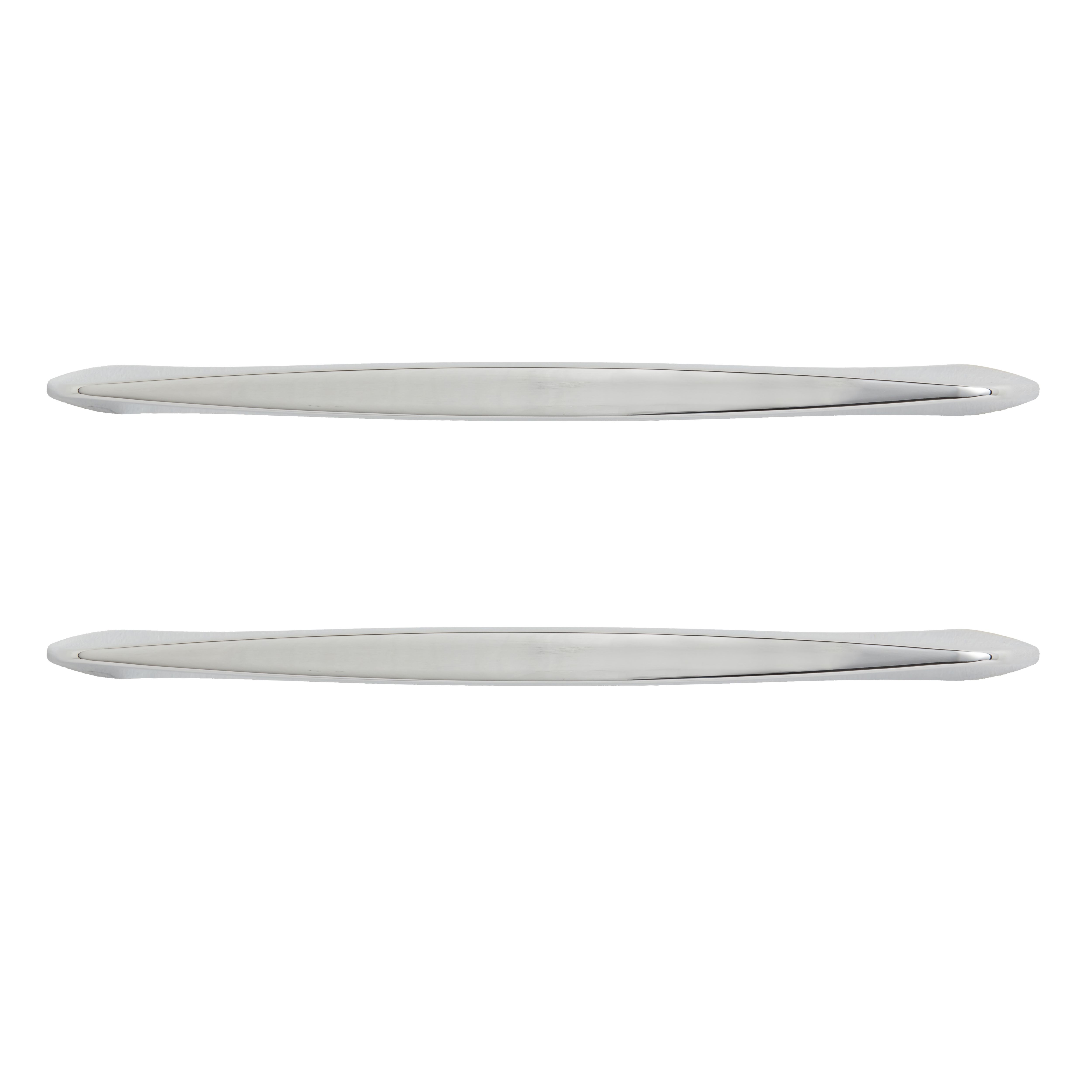 GoodHome Cilantro Chrome effect Silver Kitchen cabinets Bow Handle (L)21.8cm (D)30mm, Pack of 2