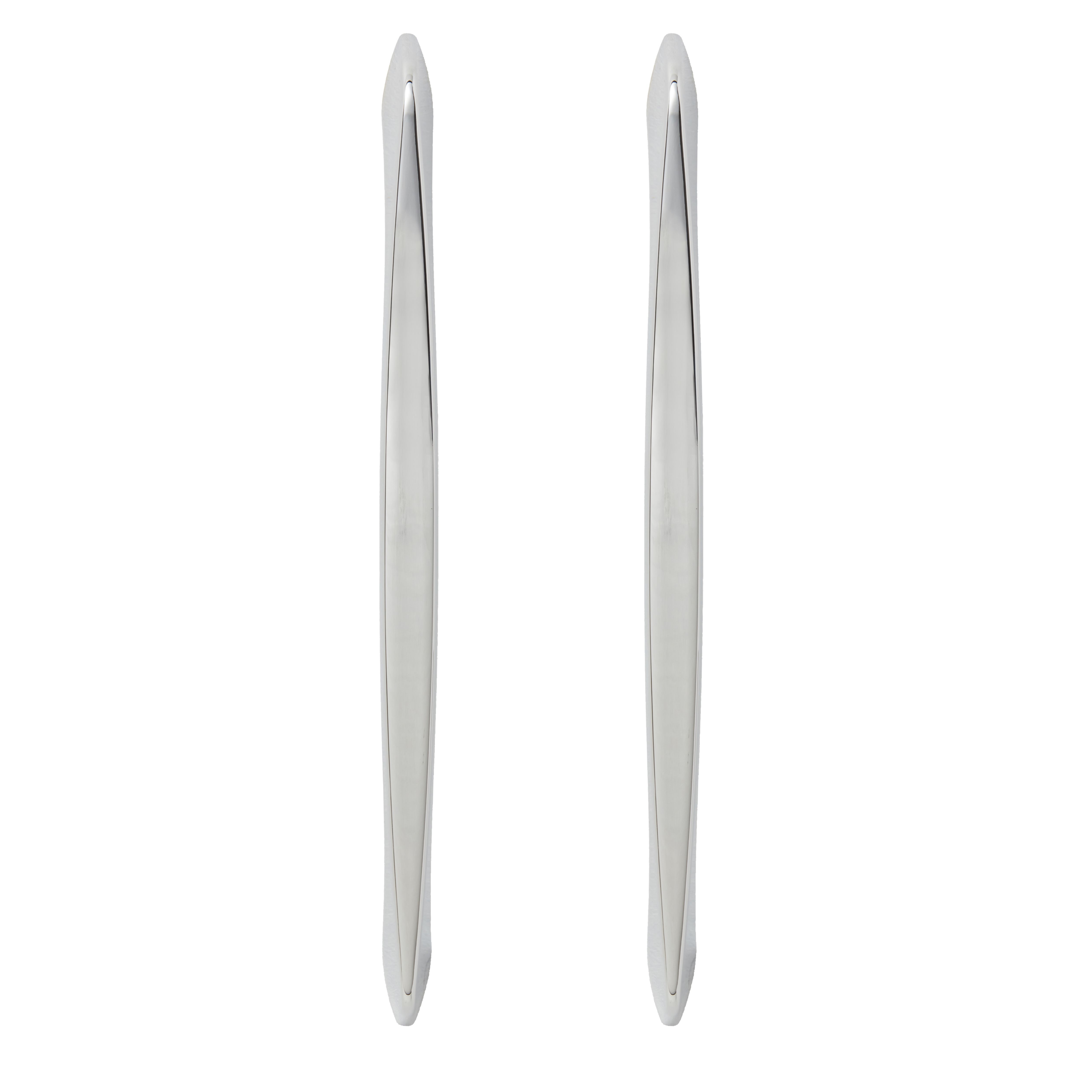 GoodHome Cilantro Chrome effect Silver Kitchen cabinets Bow Handle (L)21.8cm (D)30mm, Pack of 2