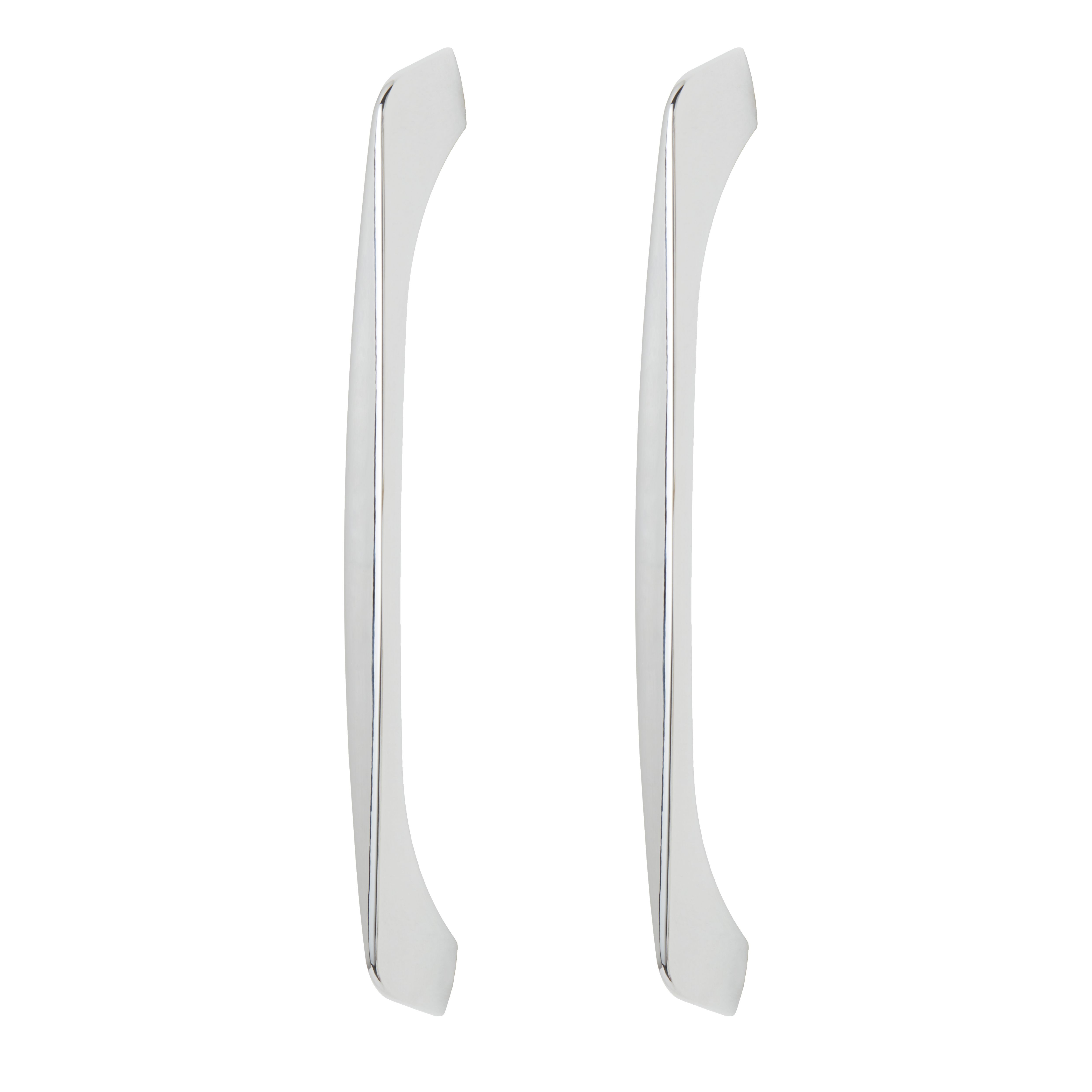 GoodHome Cilantro Chrome effect Silver Kitchen cabinets Bow Handle (L)21.8cm (D)30mm, Pack of 2