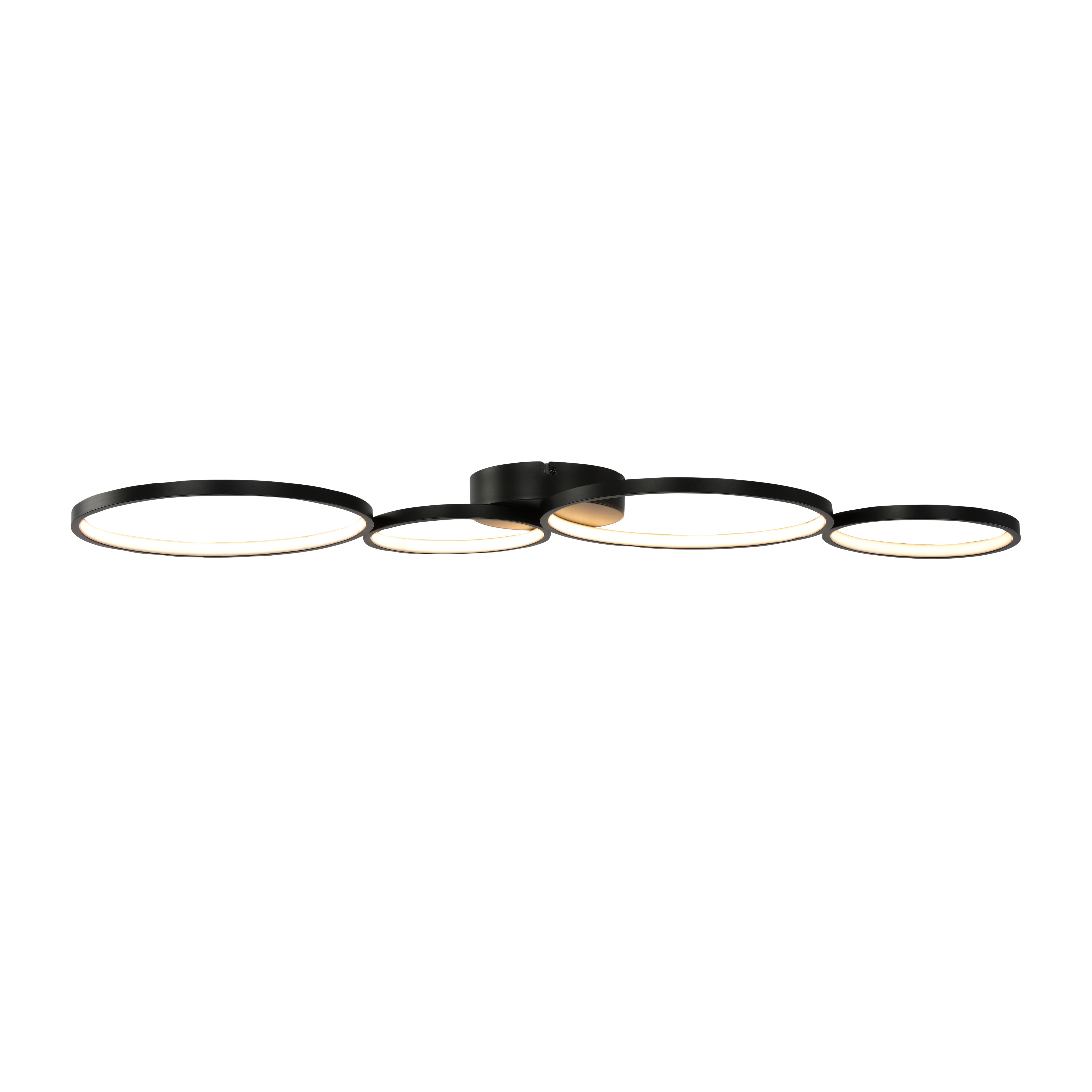 GoodHome Circle Matt Metal & plastic Black LED 4 ring Ceiling light