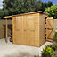 GoodHome Clapperton 8x6 ft Pent Shiplap Wooden 2 door Shed with floor (Base included) - Assembly service included
