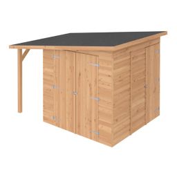 GoodHome Clapperton 8x6 Pent Dip treated Shiplap Shed with floor (Base included) - Assembly service included