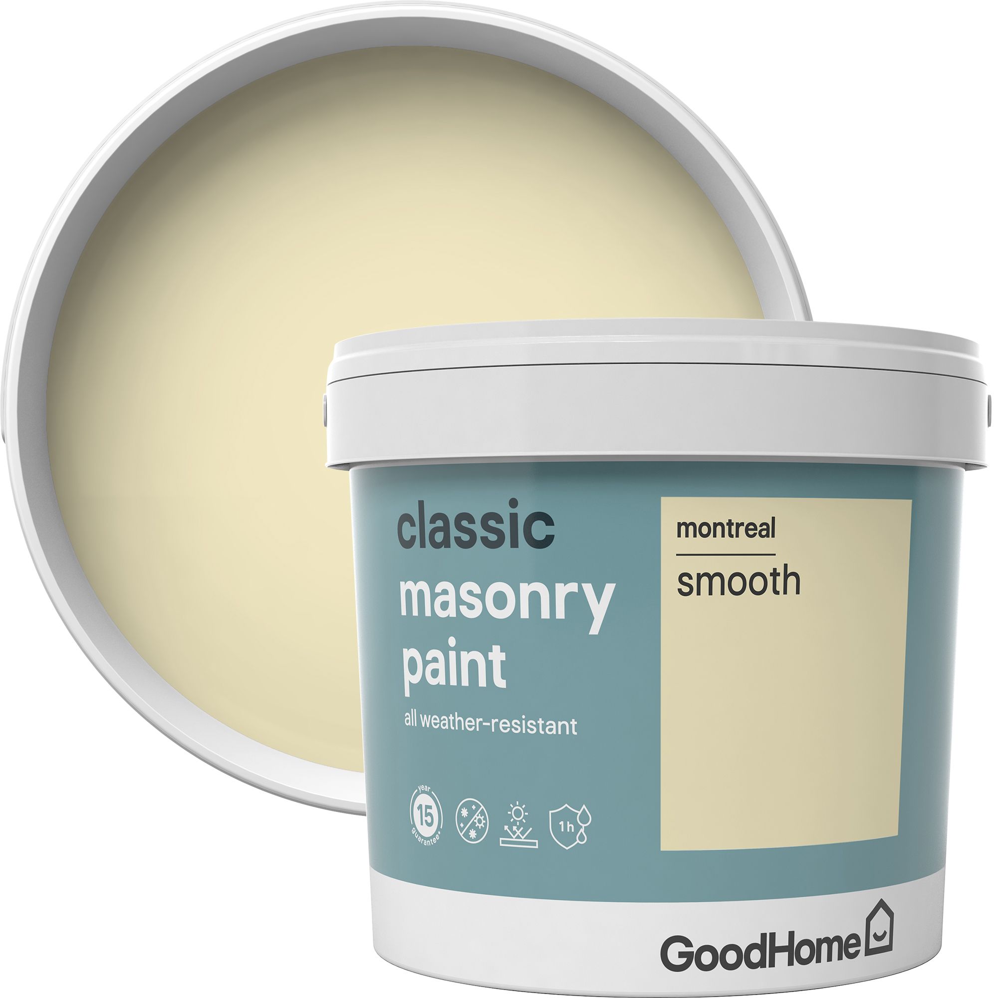 GoodHome Classic Montreal Smooth Matt Masonry paint, 5L DIY at B&Q