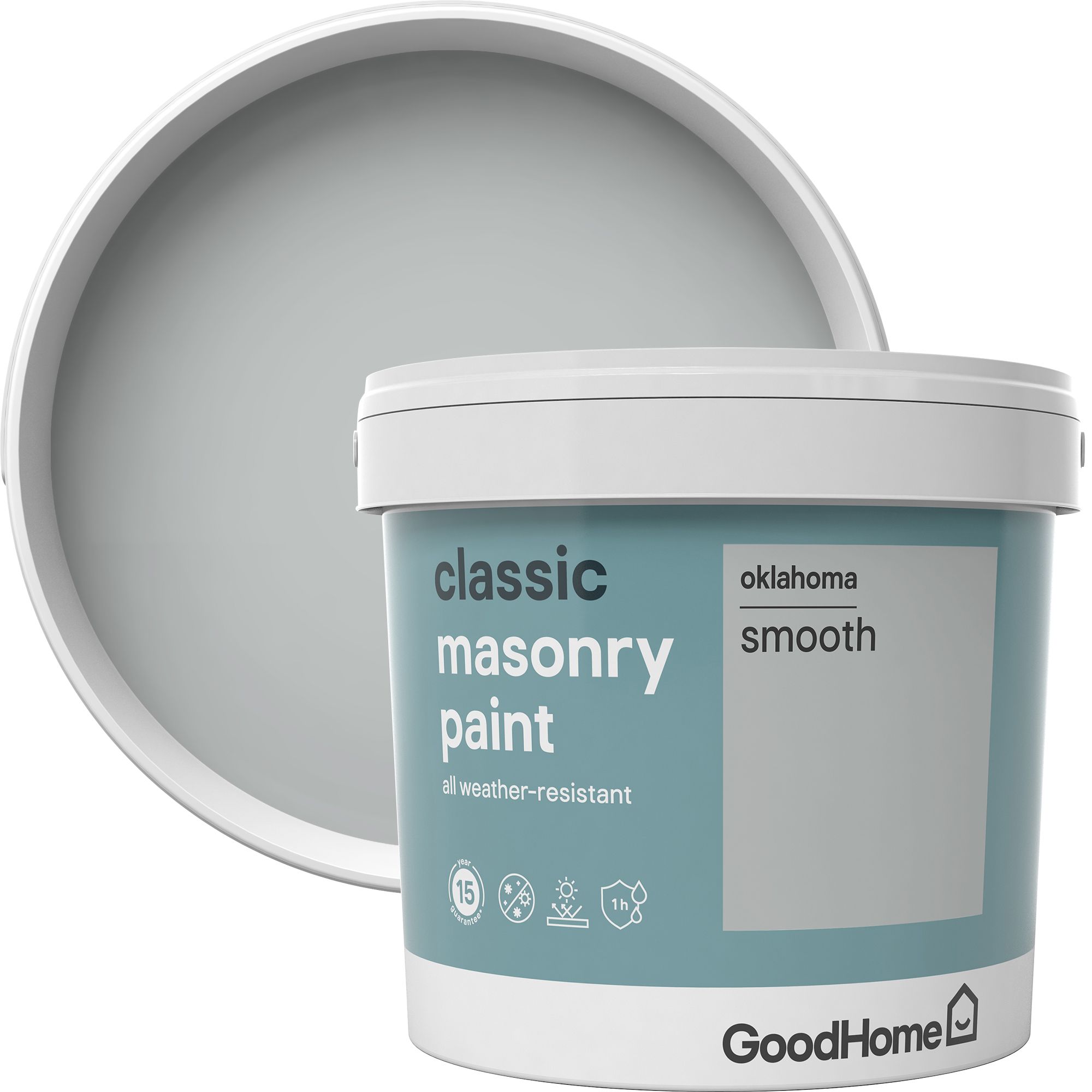 GoodHome Classic Oklahoma Smooth Matt Masonry paint, 5L DIY at B&Q