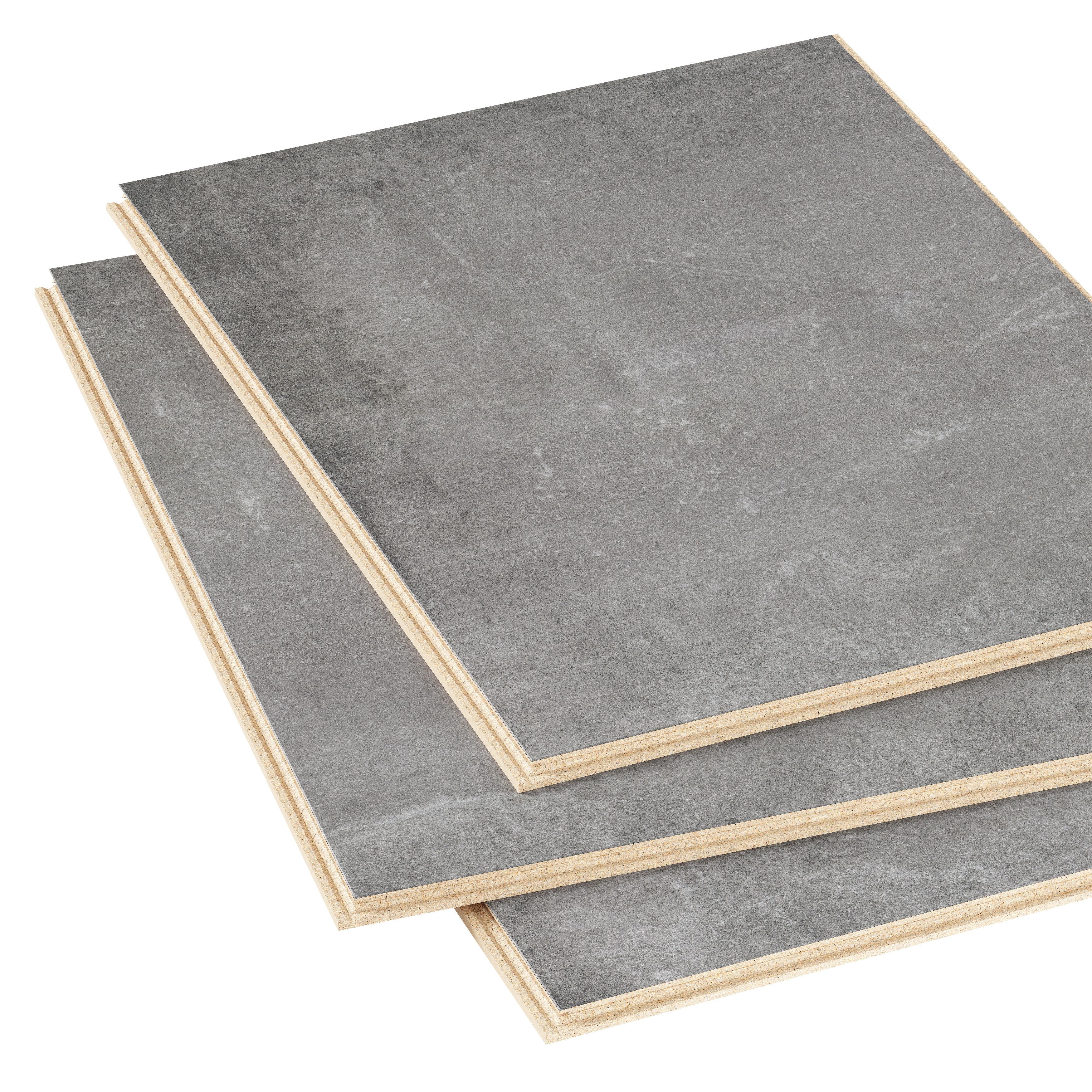 GoodHome Classy Grey Concrete effect Textured Composite Click flooring ...