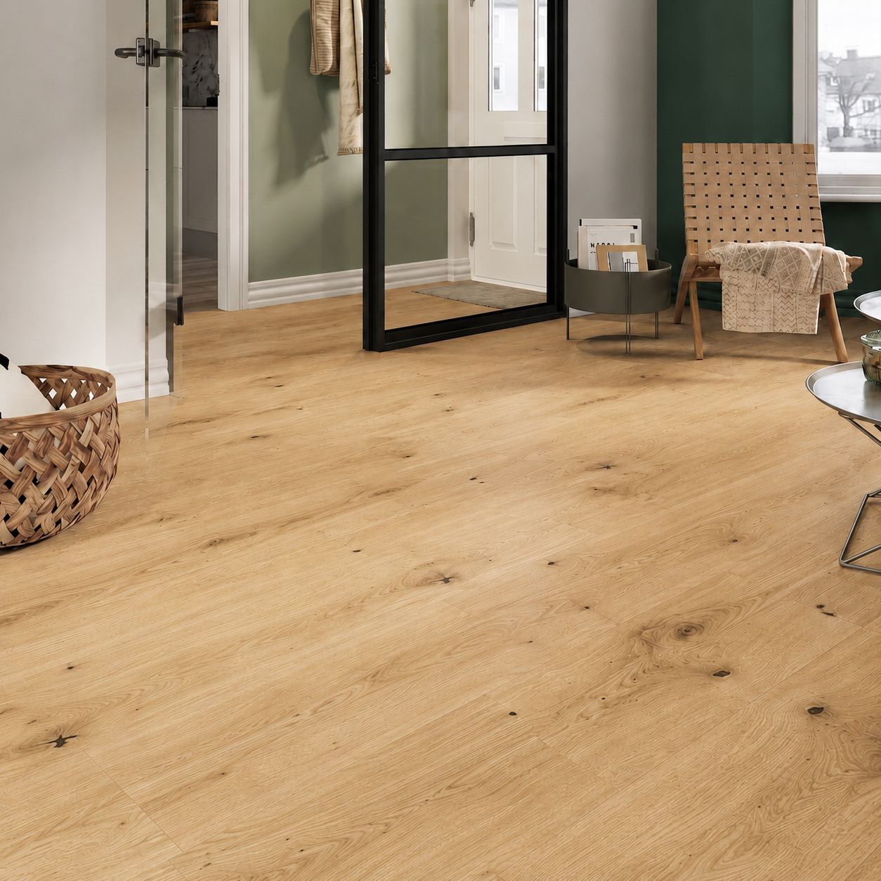 GoodHome Classy Natural Oak effect Textured Composite Click flooring Sample