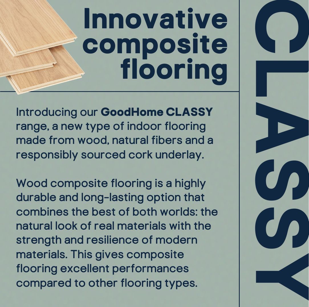 GoodHome Classy Pale Natural Oak effect Composite Click flooring, 1.98m²