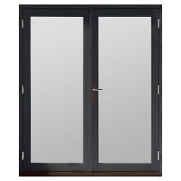 GoodHome Clear Double glazed Grey Hardwood Reversible Patio door & frame, (H)2094mm (W)1194mm