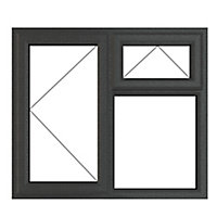 GoodHome Clear Double glazed Grey uPVC Left-handed Top hung Window, (H)1115mm (W)1190mm