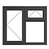 GoodHome Clear Double glazed Grey uPVC Left-handed Top hung Window, (H)1115mm (W)1190mm