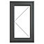 GoodHome Clear Double glazed Grey uPVC Left-handed Window, (H)1040mm (W)610mm