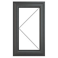 GoodHome Clear Double glazed Grey uPVC Left-handed Window, (H)1115mm (W)610mm