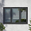 GoodHome Clear Double glazed Grey uPVC LH & RH Window, (H)1115mm (W)1770mm