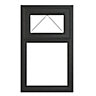 GoodHome Clear Double glazed Grey uPVC Top hung Window, (H)1115mm (W)610mm