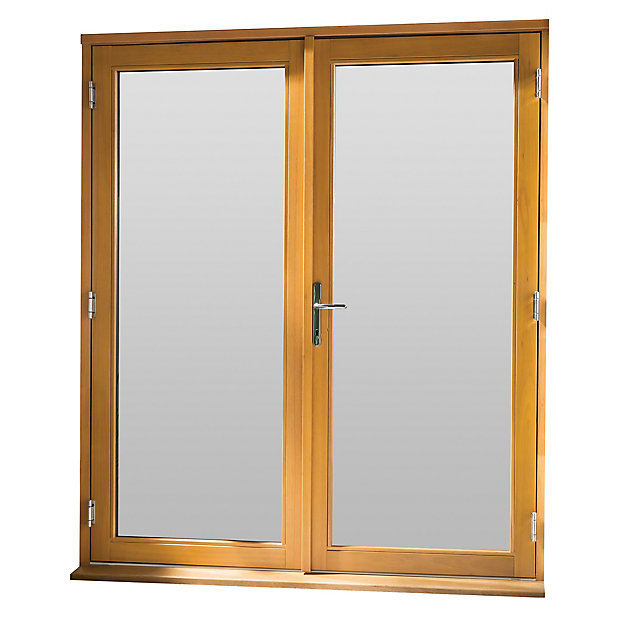 Goodhome Clear Double Glazed Hardwood, Double Patio Door
