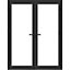 GoodHome Clear Glazed Grey Aluminium External French Patio door & frame, (H)2090mm (W)1490mm