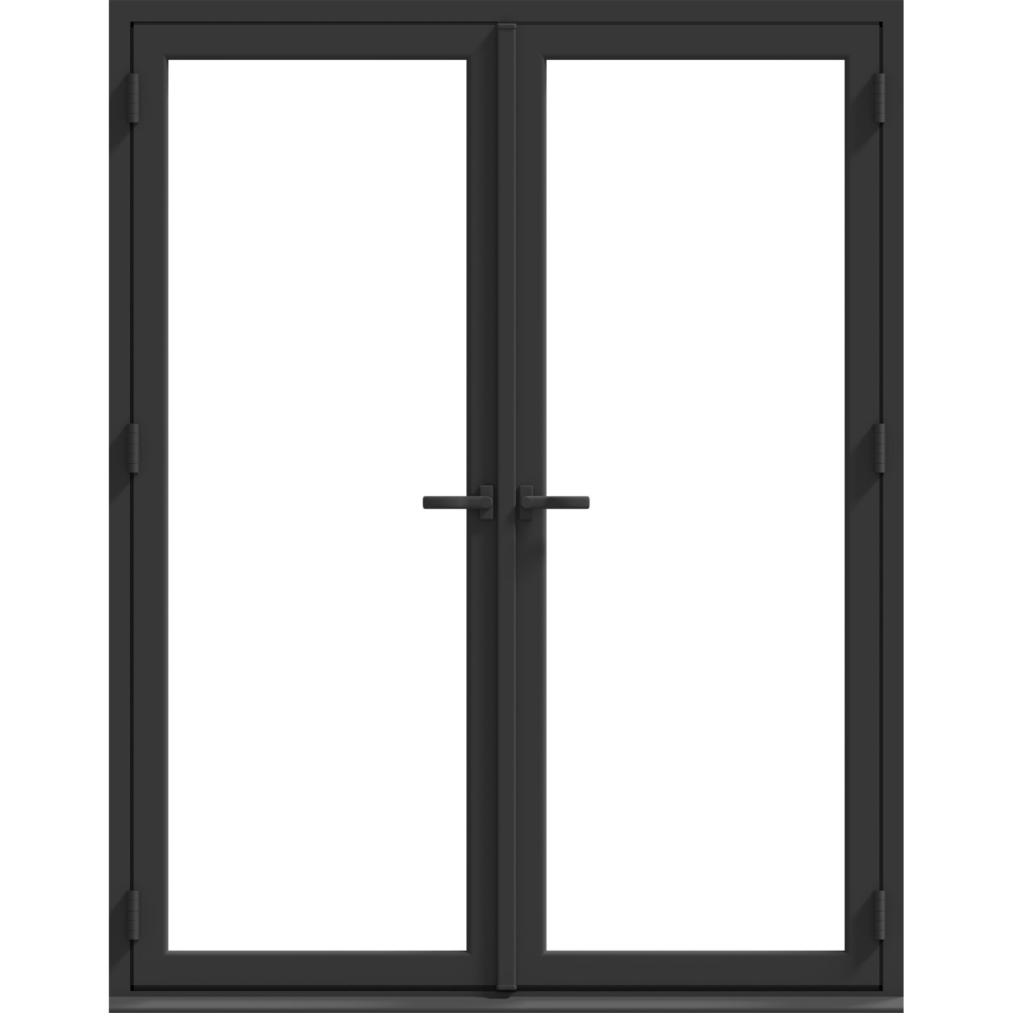 GoodHome Clear Glazed Grey Aluminium French Patio door & frame with 2 panes, (H)2090mm (W)1190mm External
