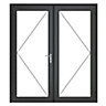 GoodHome Clear Glazed Grey uPVC External Patio door & frame, (H)2090mm (W)1790mm