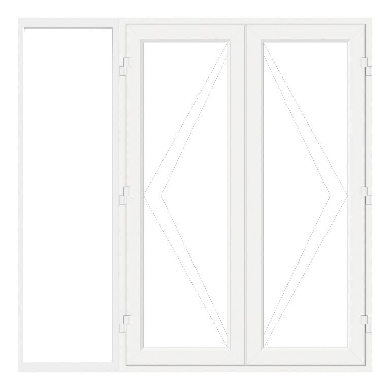 GoodHome Clear Glazed White uPVC Patio door & frame with 3 panes, (H)2090mm (W)1790mm External