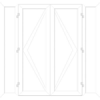 GoodHome Clear Glazed White uPVC Patio door & frame with 4 panes, (H)2090mm (W)2990mm External