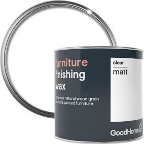 GoodHome Clear Matt Furniture Wax Finishing wax, 0.5L