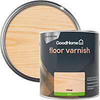 GoodHome Clear Satin Floor Wood varnish, 2.5L