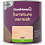 GoodHome Clear Satin Multi-surface Furniture Wood varnish, 250ml