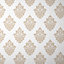GoodHome Cloezia Beige & white Damask Fabric effect Textured Wallpaper Sample