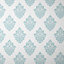 GoodHome Cloezia Blue & white Fabric effect Damask Textured Wallpaper Sample