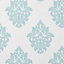 GoodHome Cloezia Blue & white Fabric effect Damask Textured Wallpaper Sample