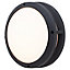 GoodHome Coffman Fixed Matt Dark grey Mains-powered Integrated LED Outdoor Round Wall light 1400lm (Dia)26cm
