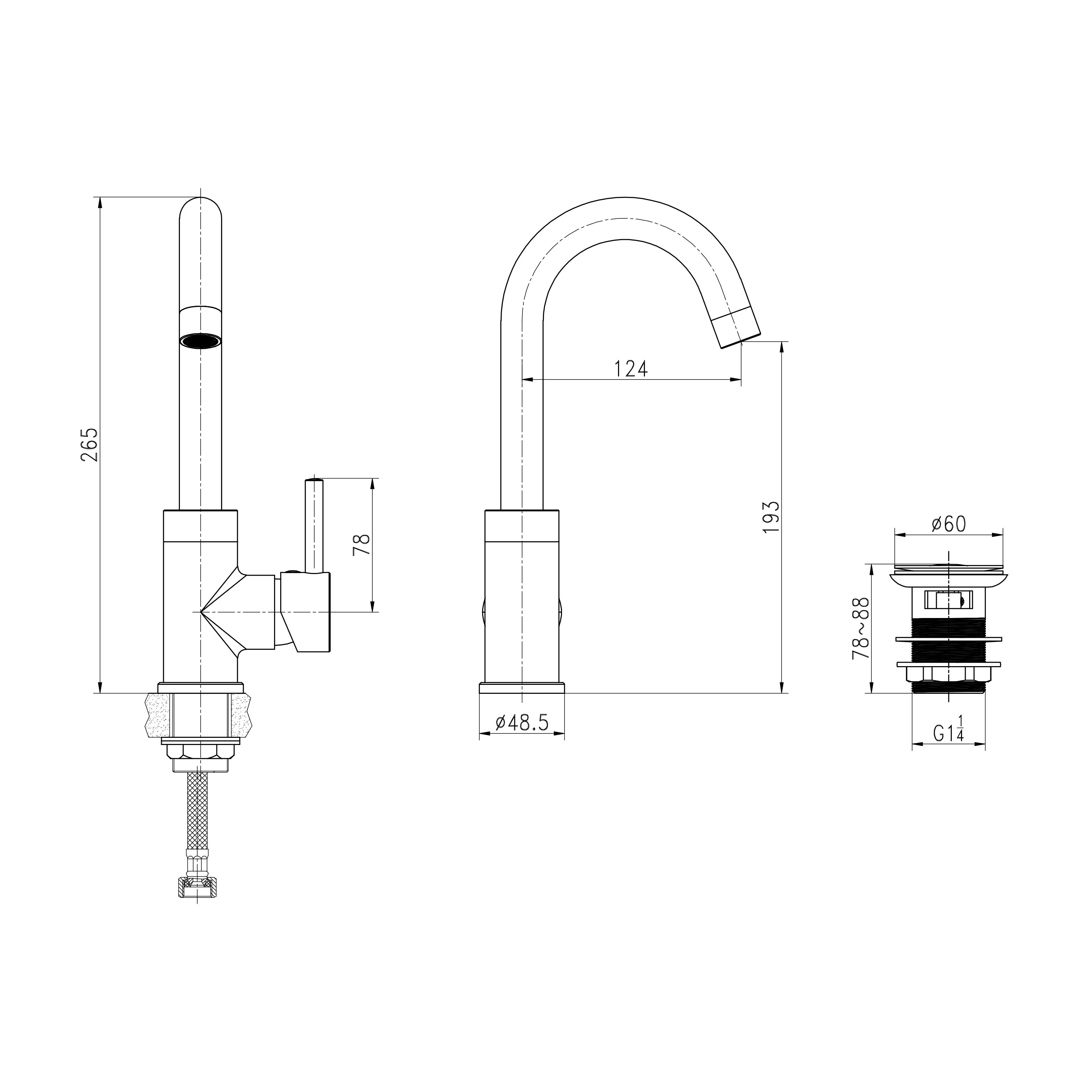 GoodHome Coggia Basin Mono mixer Tap