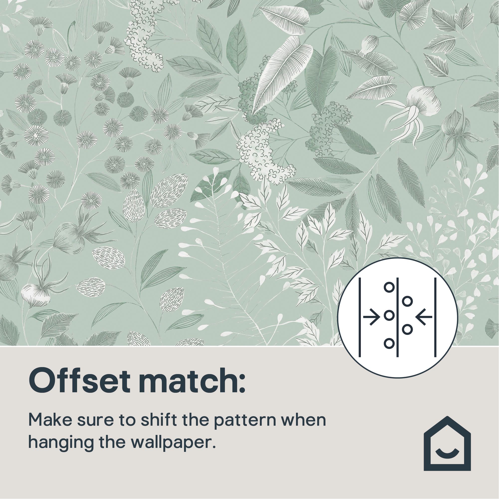 GoodHome Colletia Sage Green Soft Foliage Natural Embossed Wallpaper