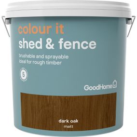 GoodHome Colour it Dark oak Matt Fence & shed Stain, 9L
