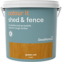 GoodHome Colour it Golden oak Matt Fence & shed Stain, 9L