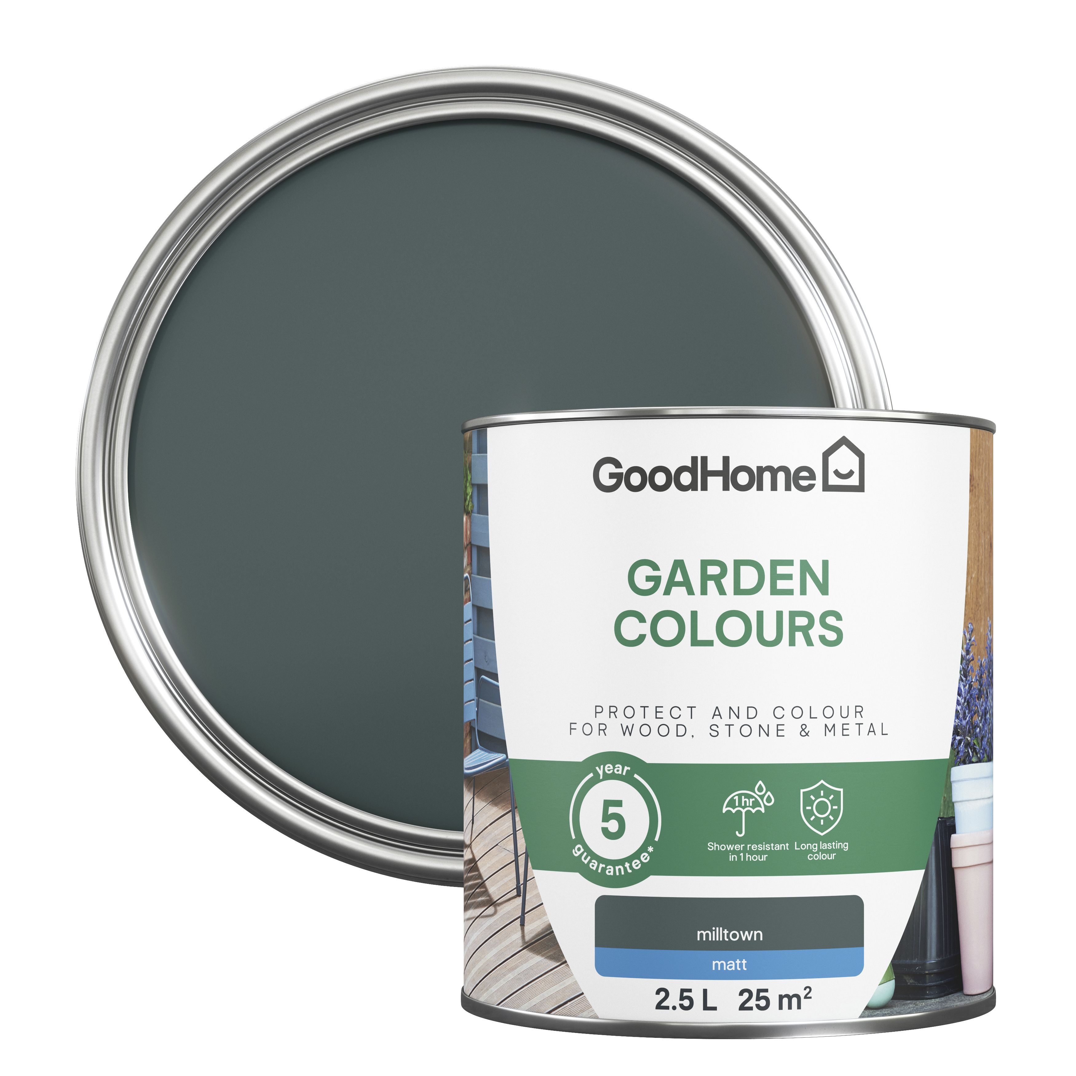 GoodHome Colour It Milltown Matt Multi-surface paint, 2.5L