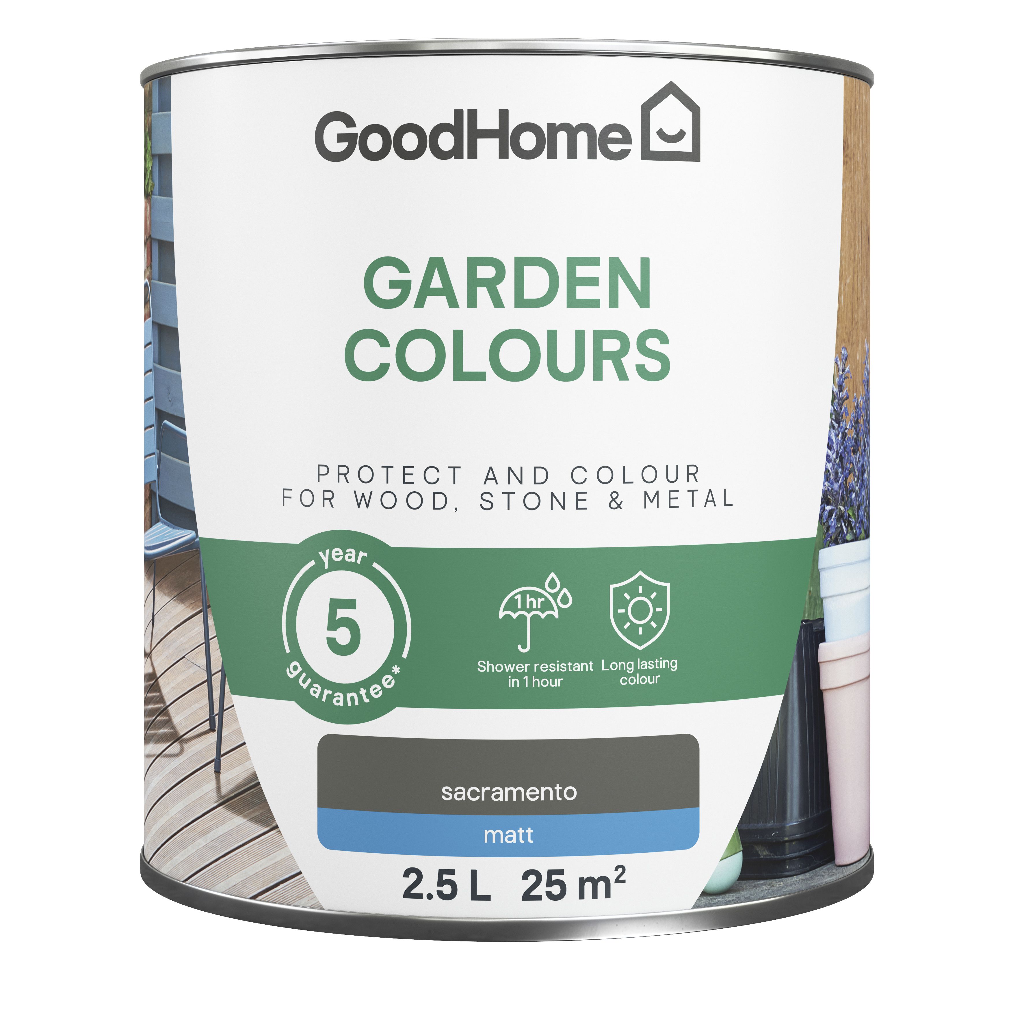 GoodHome Colour It Sacramento Matt Multi-surface paint, 2.5L