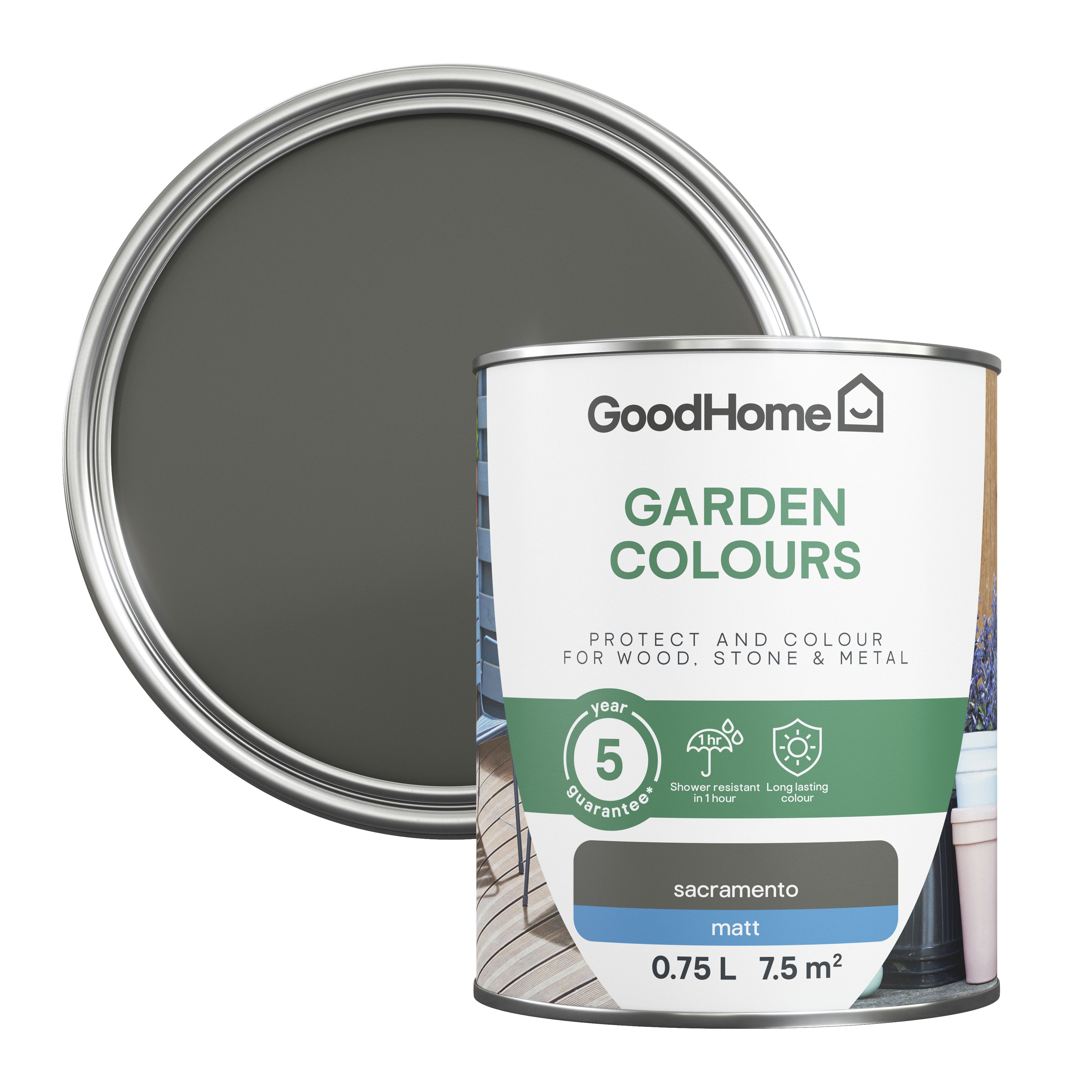 GoodHome Colour It Sacramento Matt Multi-surface paint, 750ml