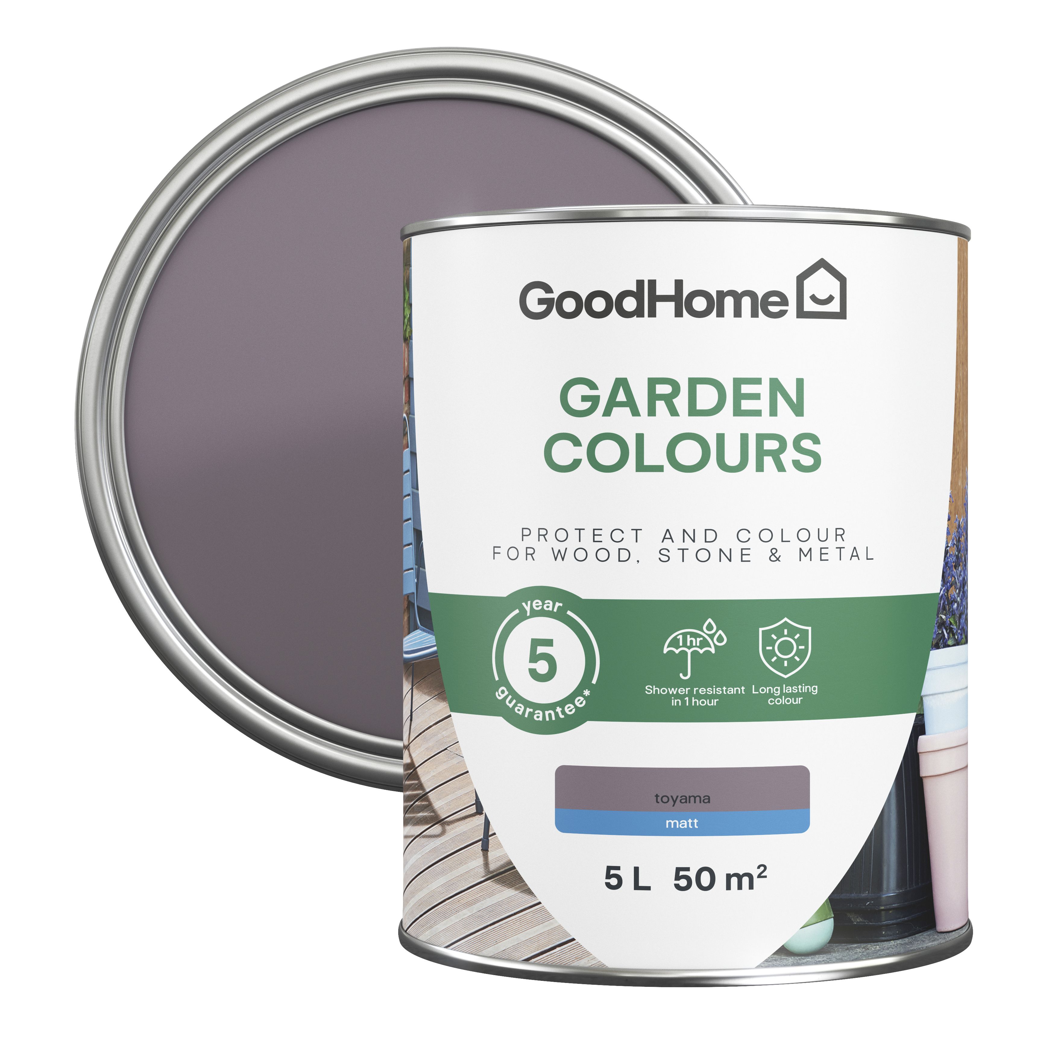 GoodHome Colour It Toyama Matt Multisurface paint, 5L DIY at B&Q
