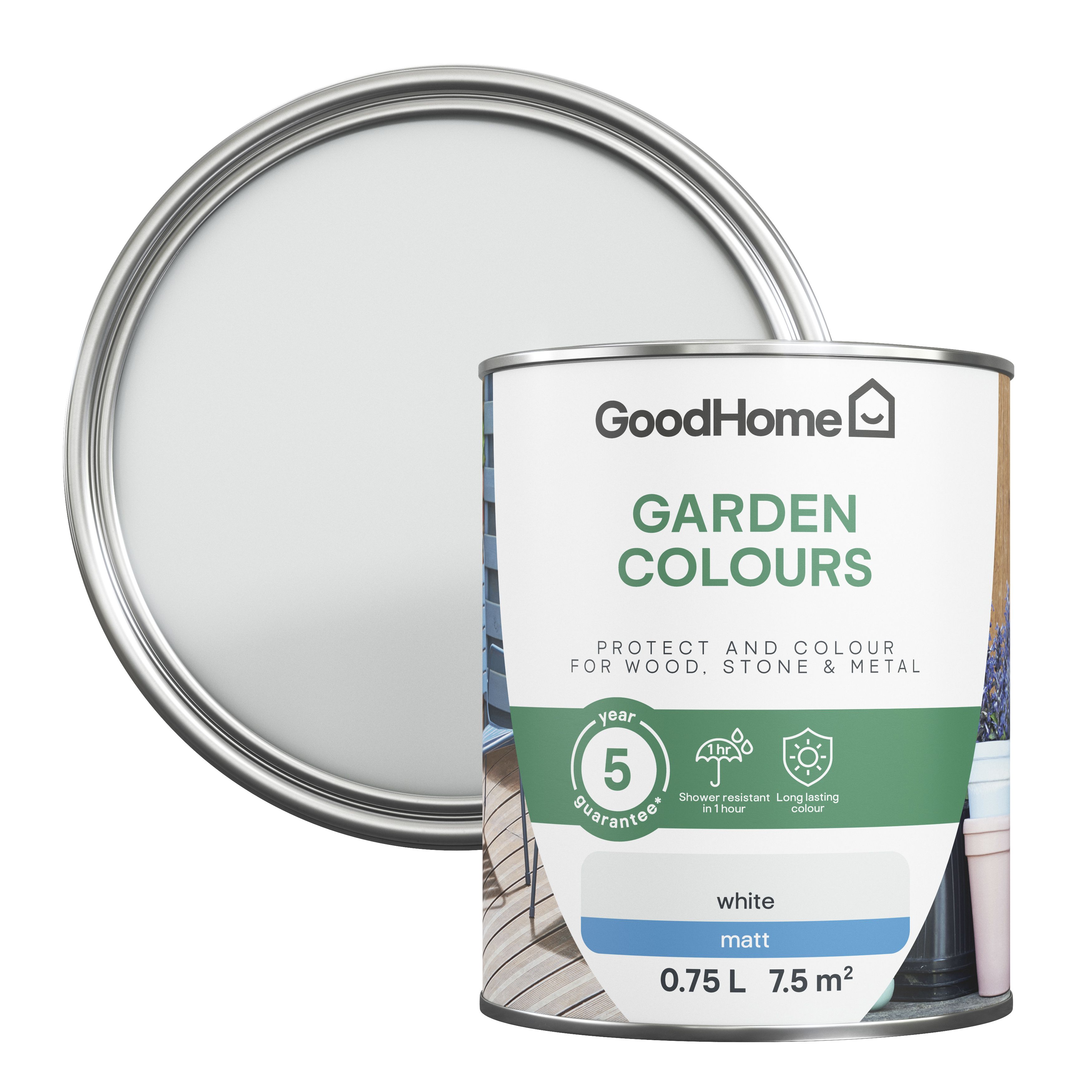 GoodHome Colour It White Matt Multi-surface paint, 750ml