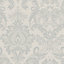 GoodHome Colours Hermes Grey Damask Silver effect Textured Wallpaper Sample