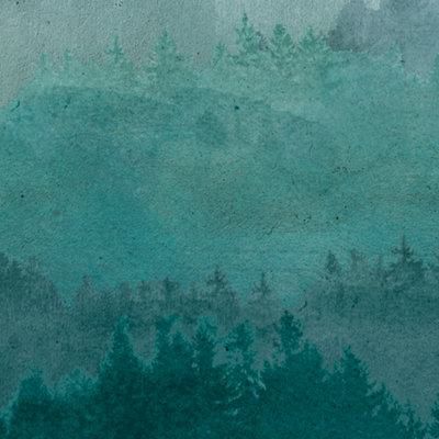 GoodHome Combley Green Landscape Matt Mural